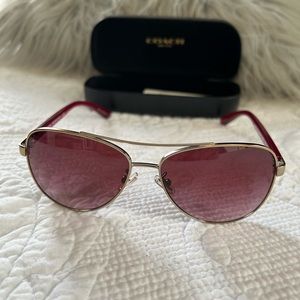 Coach sunglasses shiny red/gold new